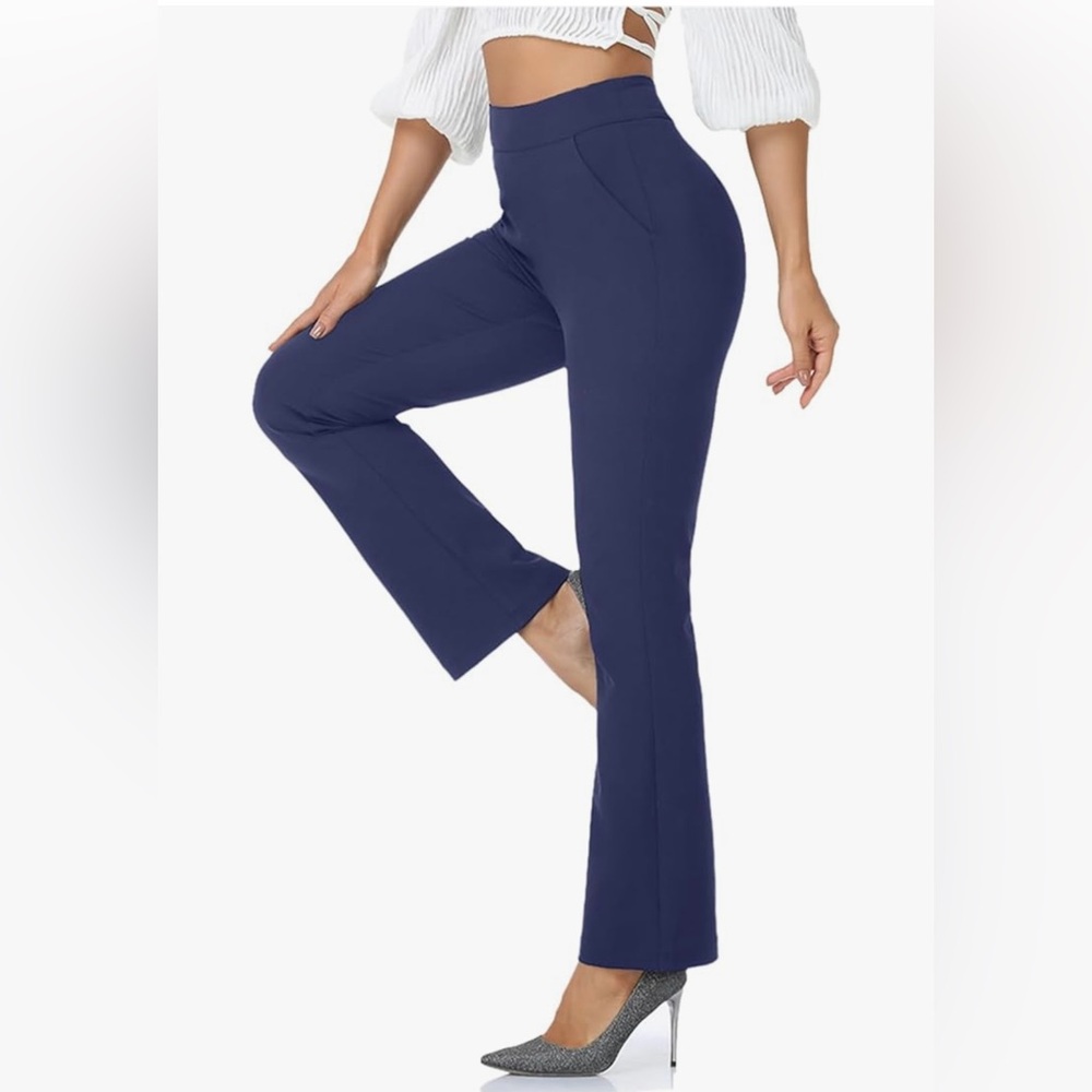Agenlulu Bootcut Dress Pants Women M Elastic Pull On High Waist Office Workwear